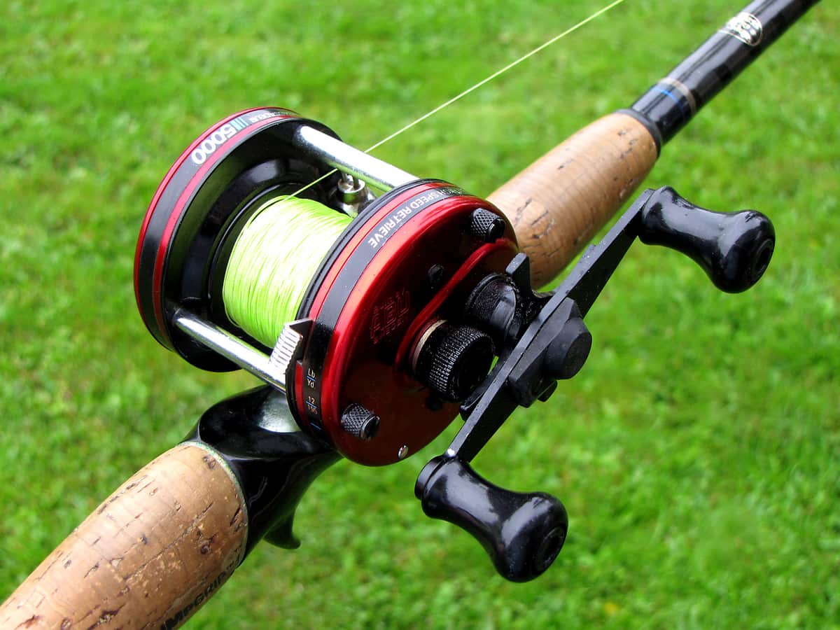 An Abu Garcia Ambassadeur baitcasting reel