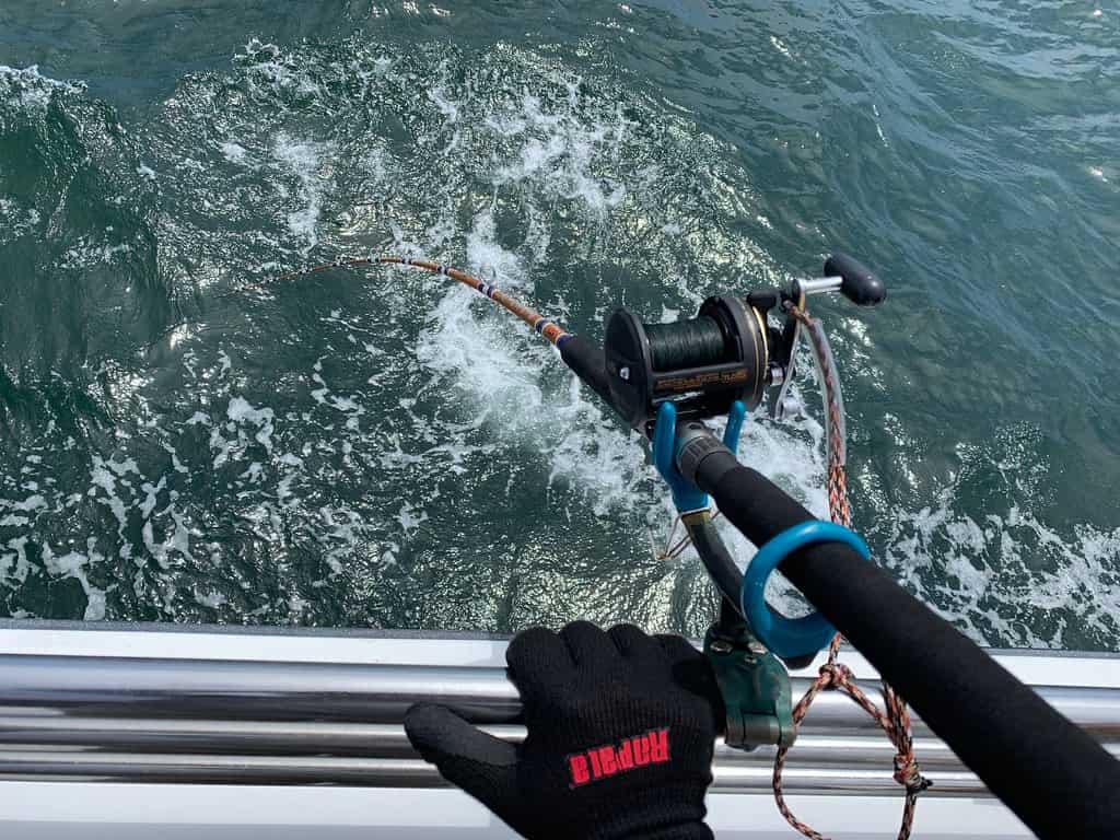 Braided line running under tension
