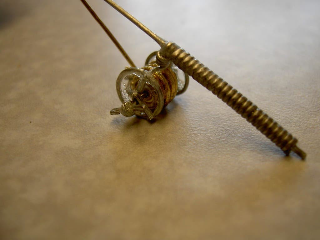 A fishing reel loaded with line